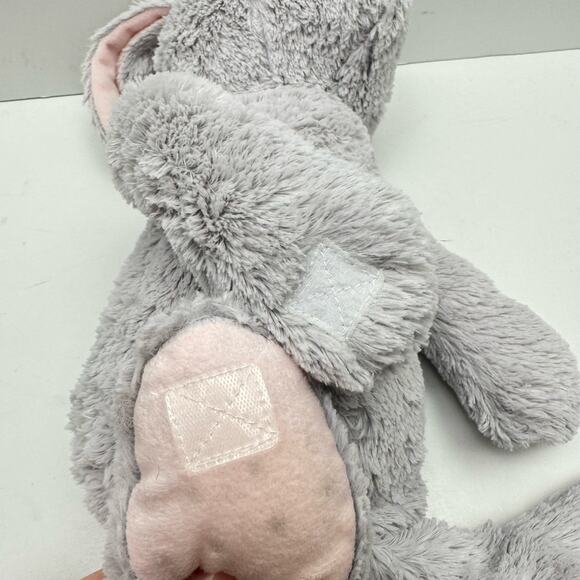 Elegant Baby Soft Gray Hook & Loop Paws Bunny Rabbit 16" Plush Stuffie Lovey - Picture 5 of 7